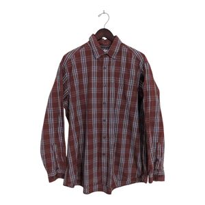 Wrangler Jeans Co. 1947 Shirt Men's XL Plaid Rust Button Up Long Sleeve Western